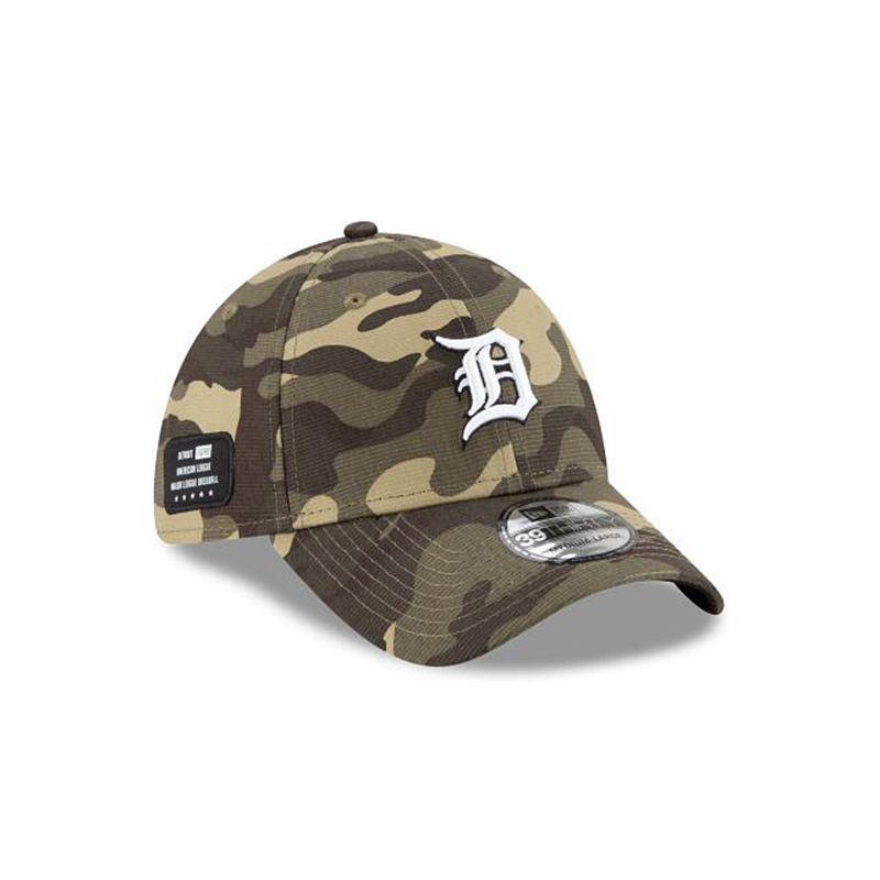 MLB Detroit Tigers Armed Forces Weekend 39Thirty Stretch Fit (HAK2633) - Green New Era Caps